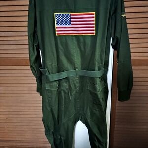 Tipsy Elves Green Jumpsuit with American Flag